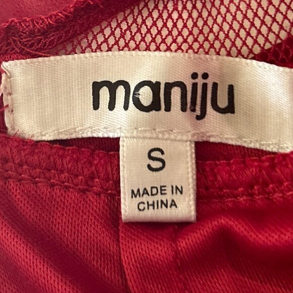 Maniju SZS Red Wine Mesh Cutout Grecian style maxi dress chic dressy comfy prom - Picture 8 of 10